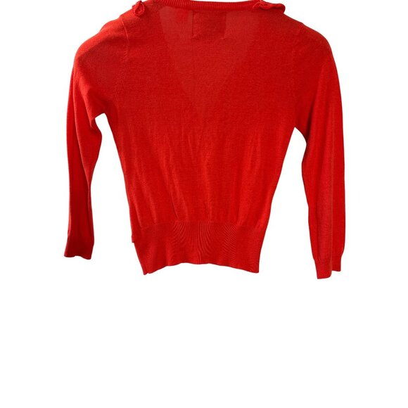 Anthropologie Guinevere Roaming Frills Ruffle Cardigan XS Orange Button Front - Picture 6 of 8